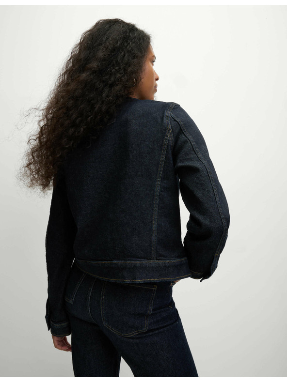 Marks & Spencer Jeans jakna z gumbi brez ovratnika Marks & Spencer mornarsko modra