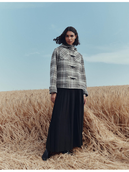 Marks & Spencer Karirast plašč s kapuco in volno Marks & Spencer bež