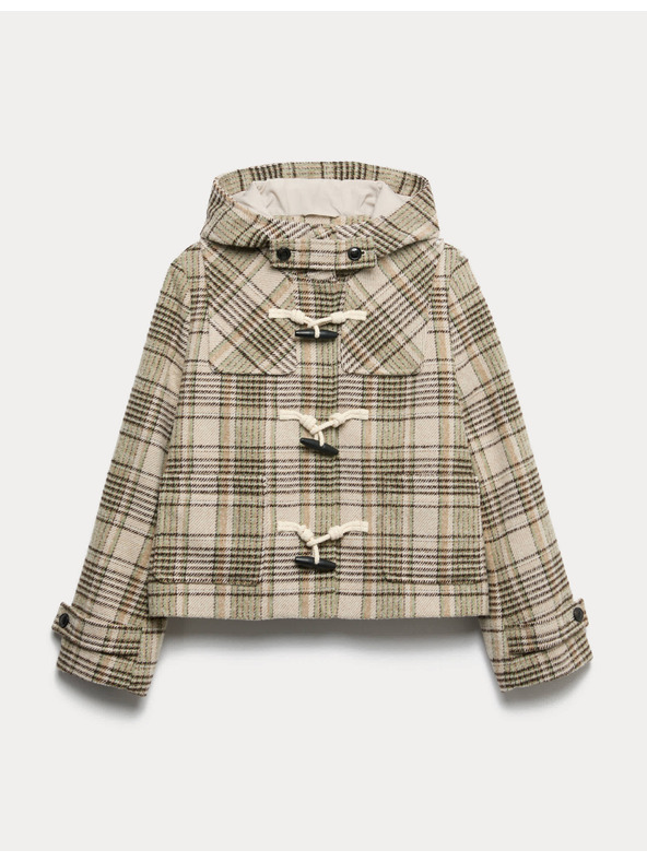 Marks & Spencer Karirast plašč s kapuco in volno Marks & Spencer bež