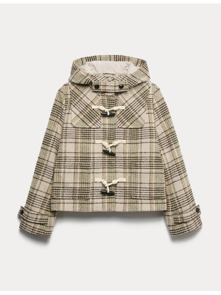 Marks & Spencer Karirast plašč s kapuco in volno Marks & Spencer bež