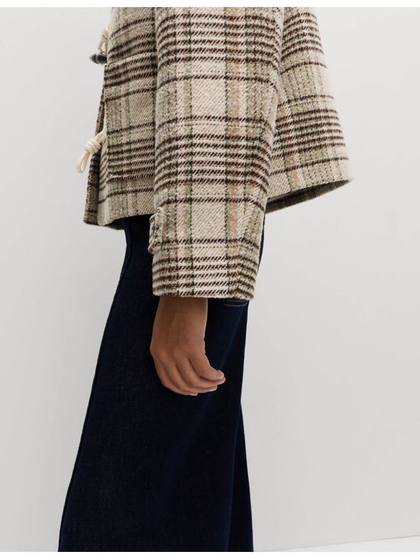 Marks & Spencer Karirast plašč s kapuco in volno Marks & Spencer bež