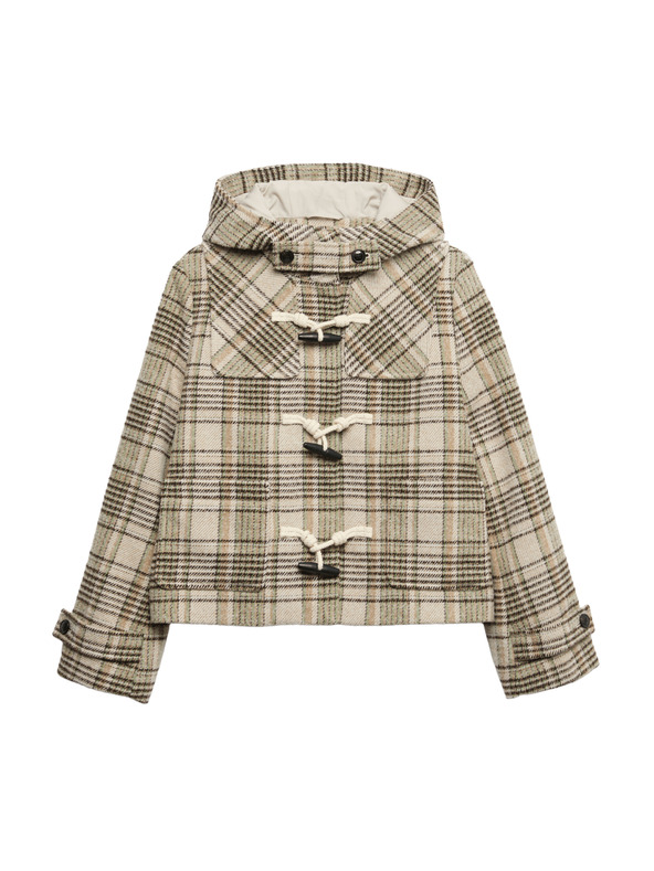 Marks & Spencer Karirast plašč s kapuco in volno Marks & Spencer bež