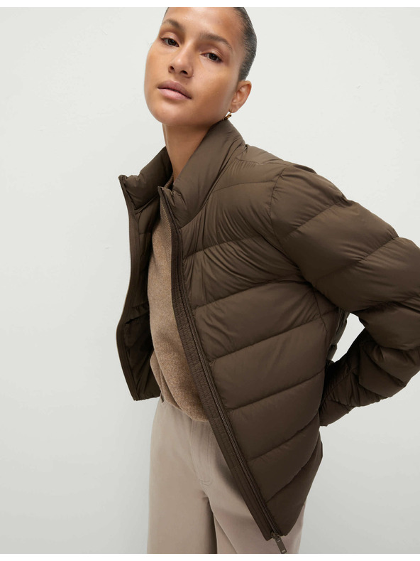 Marks & Spencer Zložljiva prošita puhovka s perjem in puhom Marks & Spencer rjava