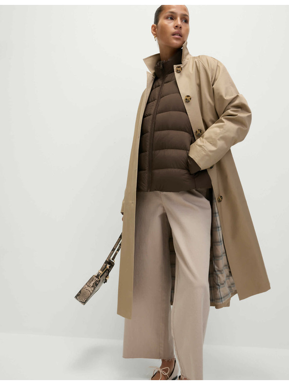 Marks & Spencer Zložljiva prošita puhovka s perjem in puhom Marks & Spencer rjava