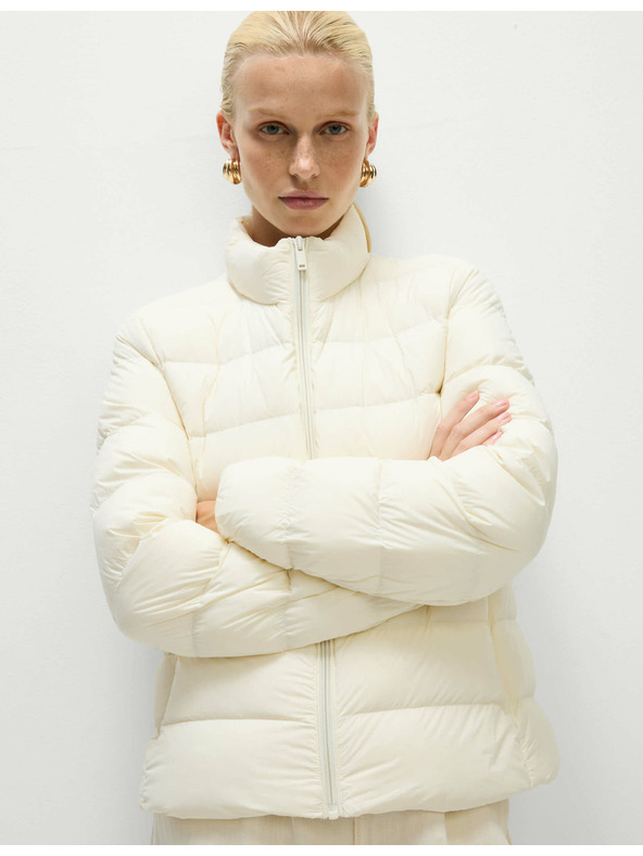 Marks & Spencer Zložljiva prošita puhovka s perjem in puhom Marks & Spencer smetanasta