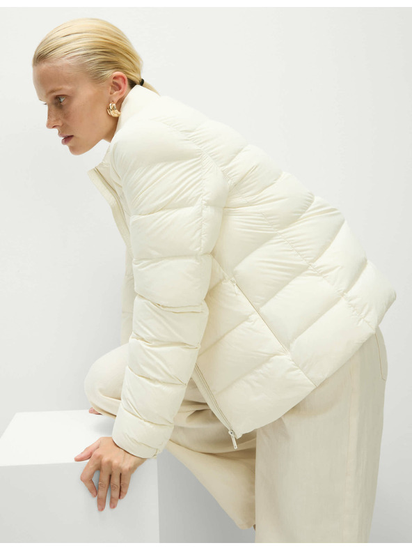 Marks & Spencer Zložljiva prošita puhovka s perjem in puhom Marks & Spencer smetanasta