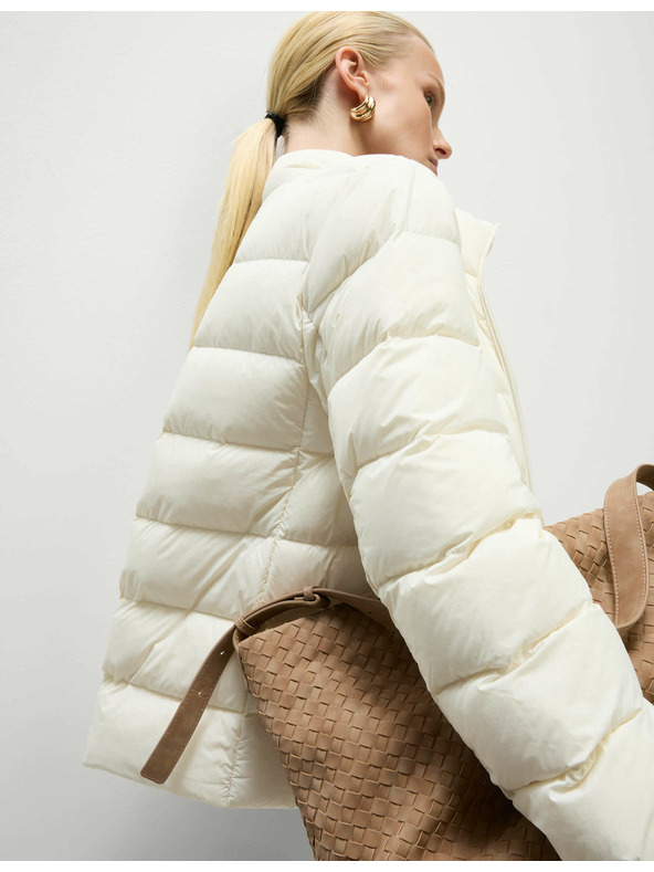 Marks & Spencer Zložljiva prošita puhovka s perjem in puhom Marks & Spencer smetanasta