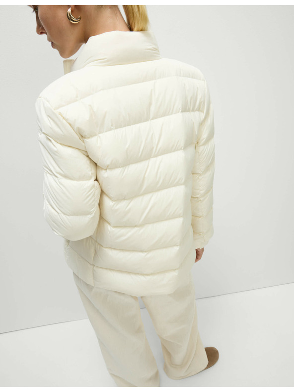 Marks & Spencer Zložljiva prošita puhovka s perjem in puhom Marks & Spencer smetanasta