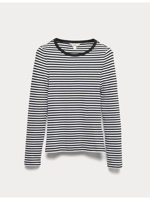 Marks & Spencer Rebrast top z visokim deležem bombaže Marks & Spencer bela