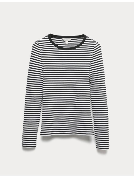 Marks & Spencer Rebrast top z visokim deležem bombaže Marks & Spencer bela