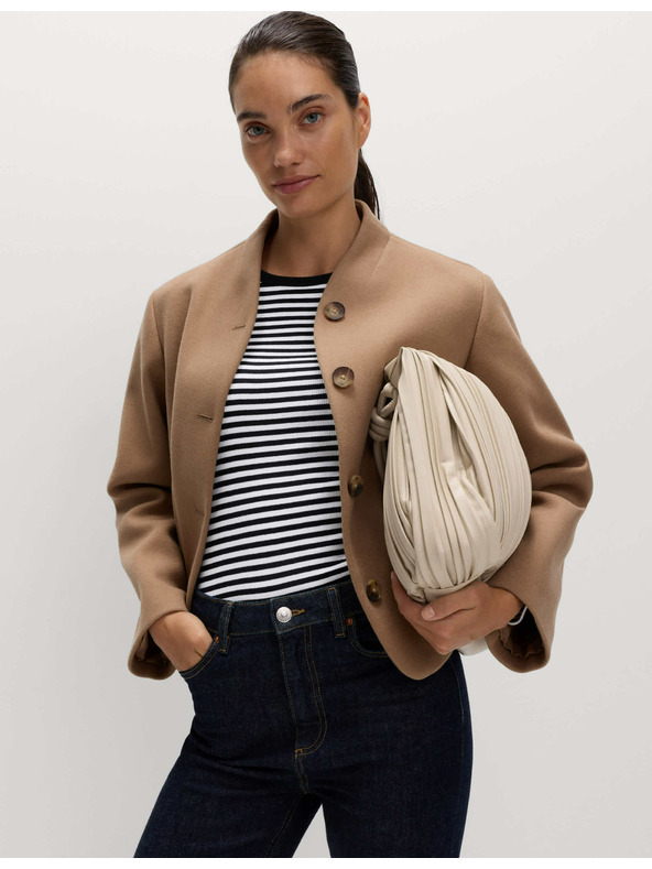 Marks & Spencer Rebrast top z visokim deležem bombaže Marks & Spencer bela