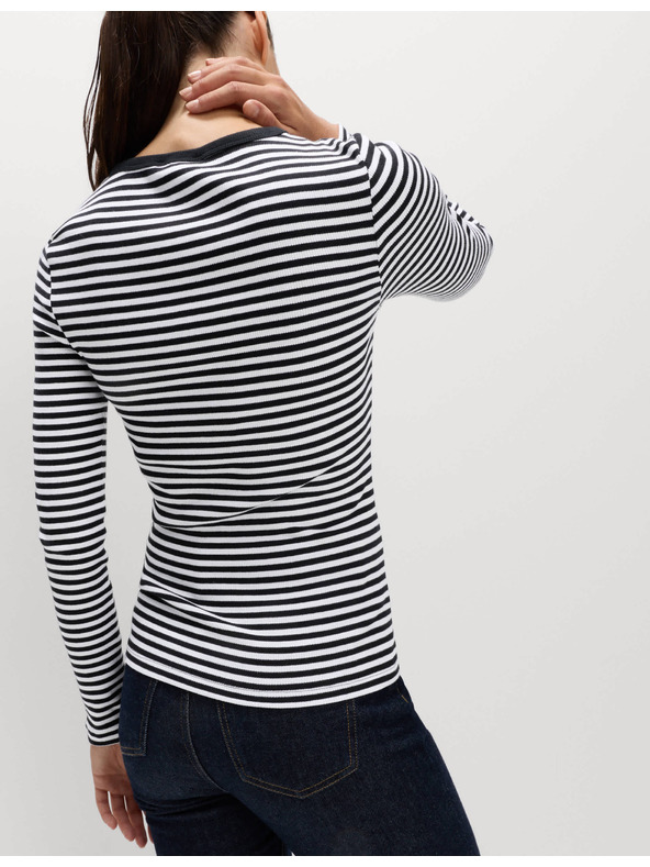 Marks & Spencer Rebrast top z visokim deležem bombaže Marks & Spencer bela