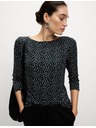 Marks & Spencer Top iz čiste bombaže z čolničastim izrezom in potiskom, oprijet kroj Marks & Spencer črna