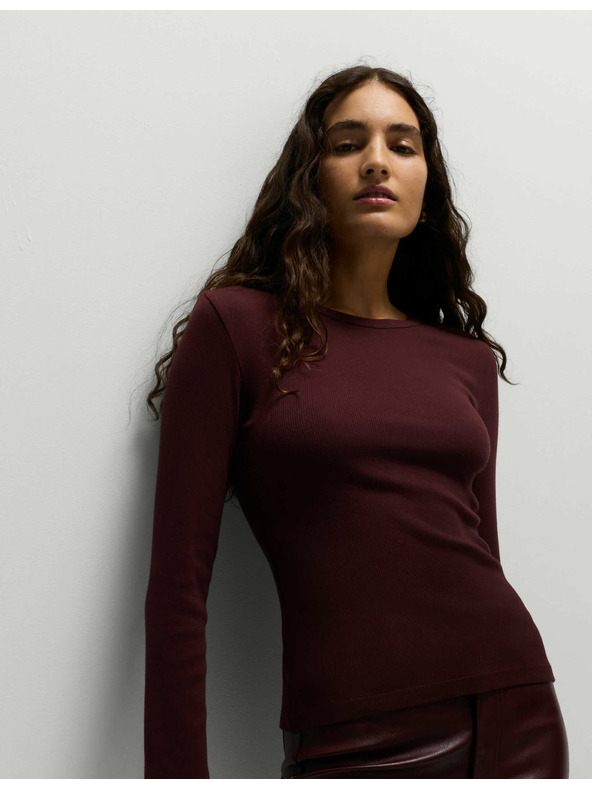 Marks & Spencer Rebrast top z visokim deležem bombaža Marks & Spencer rdeča
