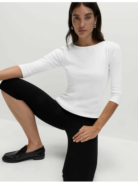 Marks & Spencer Top ozkega kroja iz čiste bombaže Marks & Spencer bela