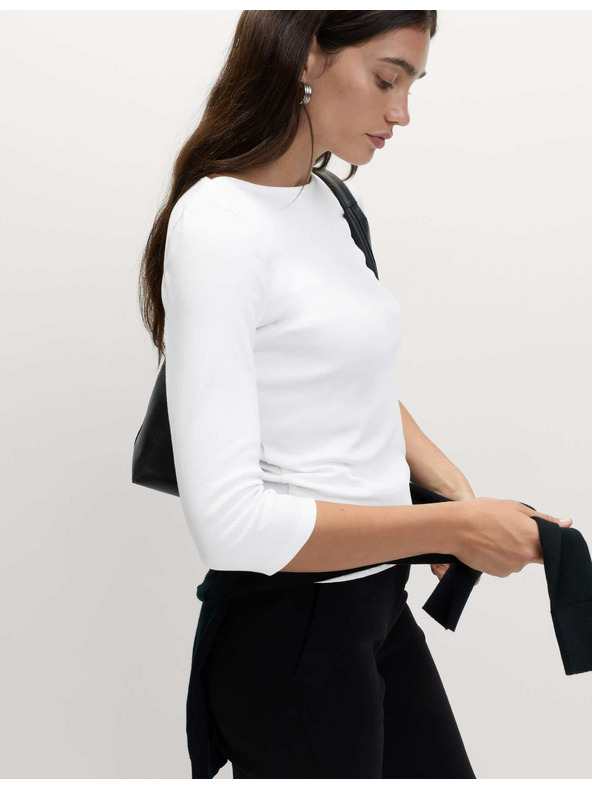 Marks & Spencer Top ozkega kroja iz čiste bombaže Marks & Spencer bela