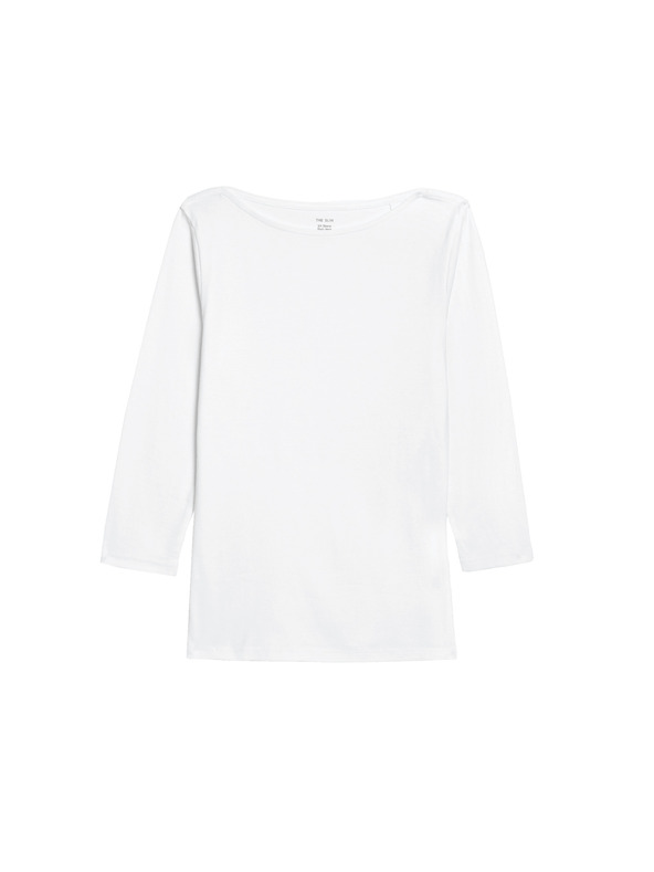 Marks & Spencer Top ozkega kroja iz čiste bombaže Marks & Spencer bela