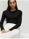 Marks & Spencer Top z dolgimi rokavi tesnega kroja Marks & Spencer črna