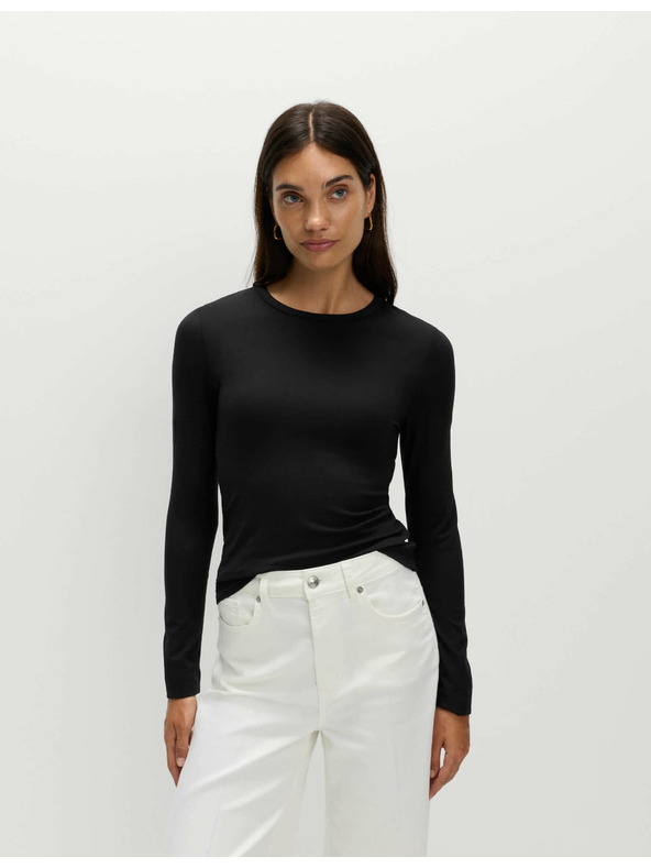 Marks & Spencer Top z dolgimi rokavi tesnega kroja Marks & Spencer črna