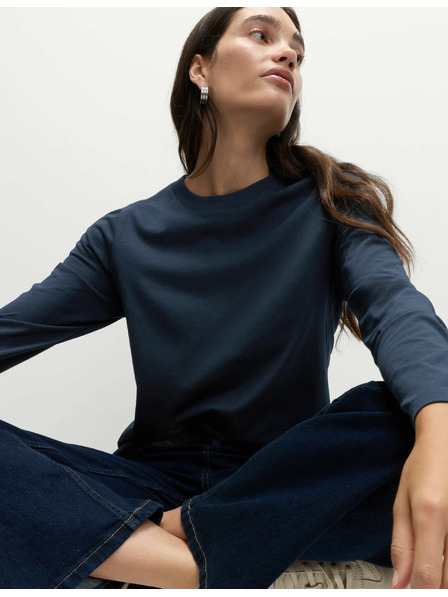 Marks & Spencer Top iz čiste bombaže za vsakdanjo rabo Marks & Spencer mornarsko modra