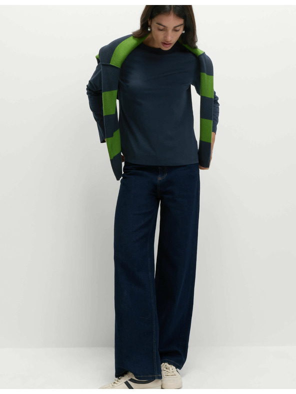 Marks & Spencer Top iz čiste bombaže za vsakdanjo rabo Marks & Spencer mornarsko modra