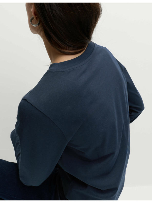 Marks & Spencer Top iz čiste bombaže za vsakdanjo rabo Marks & Spencer mornarsko modra