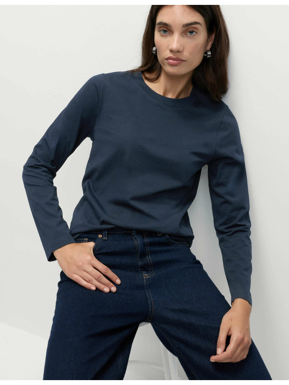 Marks & Spencer Top iz čiste bombaže za vsakdanjo rabo Marks & Spencer mornarsko modra