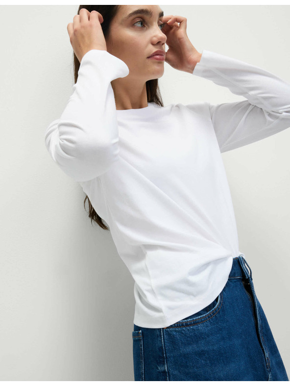 Marks & Spencer Top iz čiste bombaže za vsakdanjo rabo Marks & Spencer bela