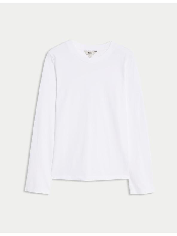 Marks & Spencer Top iz čiste bombaže za vsakdanjo rabo Marks & Spencer bela