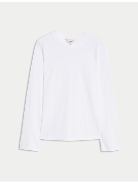Marks & Spencer Top iz čiste bombaže za vsakdanjo rabo Marks & Spencer bela