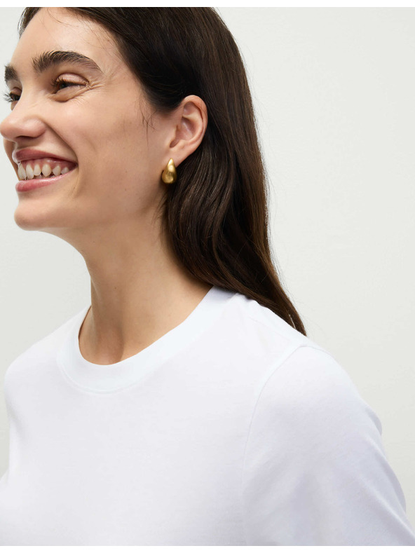 Marks & Spencer Top iz čiste bombaže za vsakdanjo rabo Marks & Spencer bela