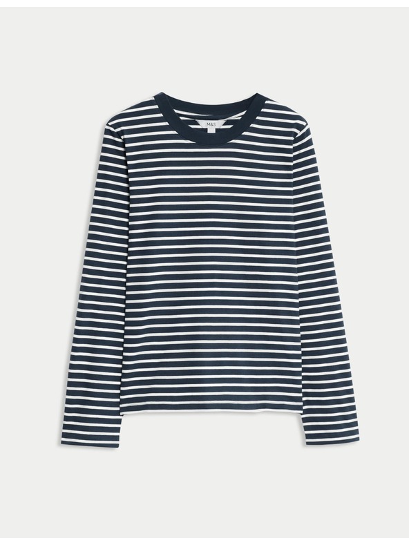 Marks & Spencer Top iz čiste bombaže za vsakdanjo rabo Marks & Spencer mornarsko modra