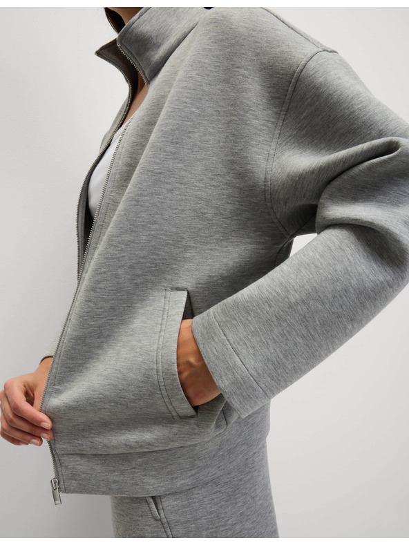 Marks & Spencer Neopren jopica na zadrgo z stoječim ovratnikom Marks & Spencer siva