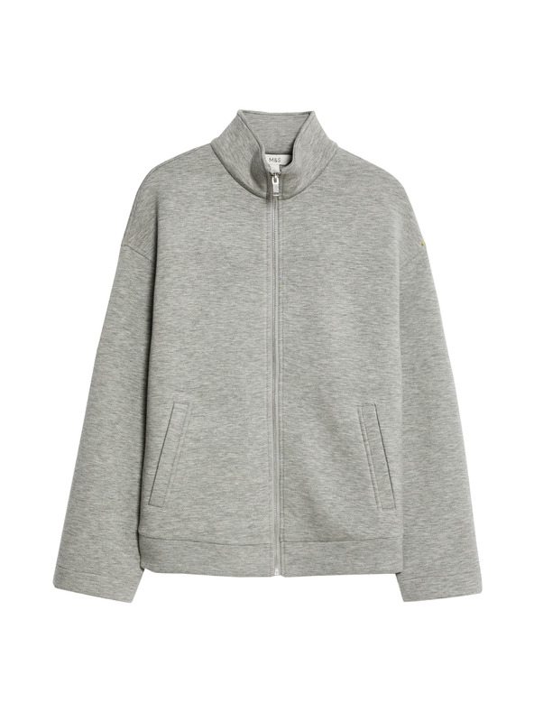 Marks & Spencer Neopren jopica na zadrgo z stoječim ovratnikom Marks & Spencer siva