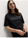 Marks & Spencer Okrašena majica Lucky iz čiste bombaže Marks & Spencer črna