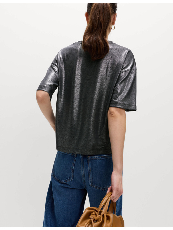 Marks & Spencer Metalik bleščeča majica Marks & Spencer črna