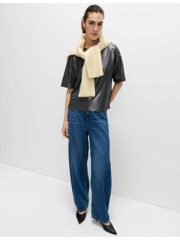 Marks & Spencer Metalik bleščeča majica Marks & Spencer črna