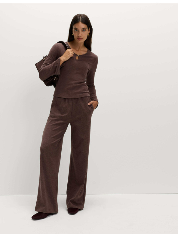 Marks & Spencer Udoben top z razprtim izrezom in razширjenimi rokavi Marks & Spencer rdeča