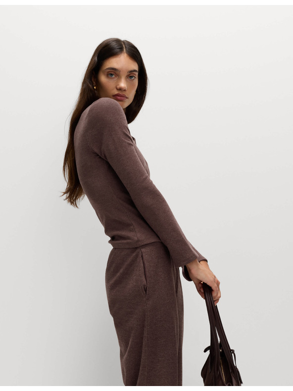 Marks & Spencer Udoben top z razprtim izrezom in razширjenimi rokavi Marks & Spencer rdeča