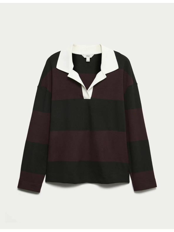 Marks & Spencer Prugast udoben rugby top Marks & Spencer črna