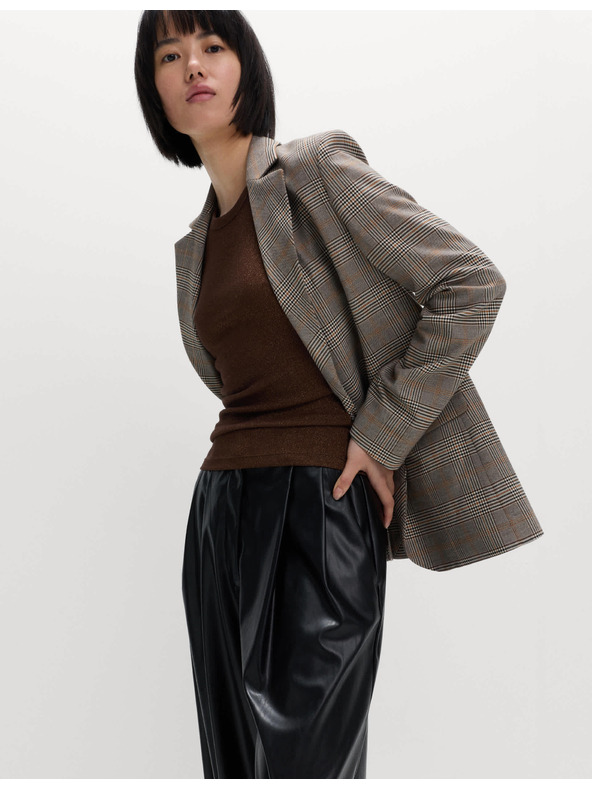 Marks & Spencer Bleščeča top majica z visokim deležem bombaža Marks & Spencer rjava