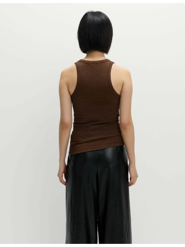 Marks & Spencer Bleščeča top majica z visokim deležem bombaža Marks & Spencer rjava