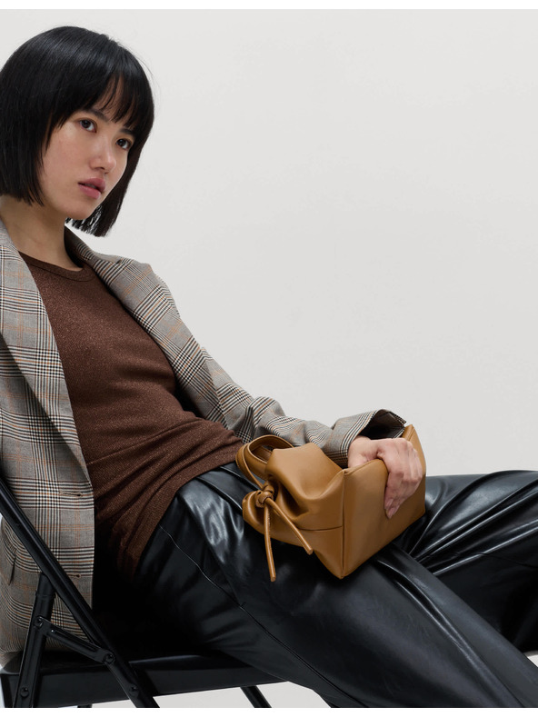 Marks & Spencer Bleščeča top majica z visokim deležem bombaža Marks & Spencer rjava