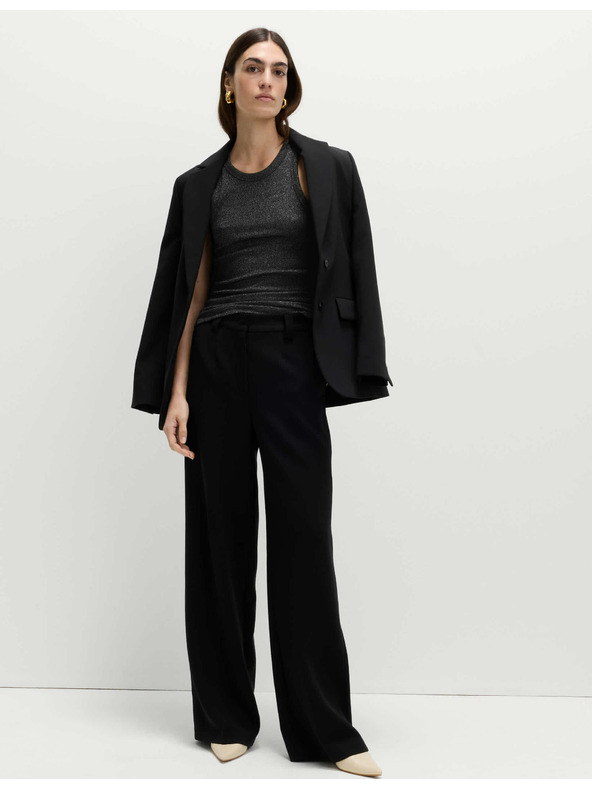 Marks & Spencer Bleščeča top majica z visokim deležem bombaža Marks & Spencer črna