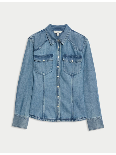 Marks & Spencer Kavbojska jeans srajca Marks & Spencer mornarsko modra