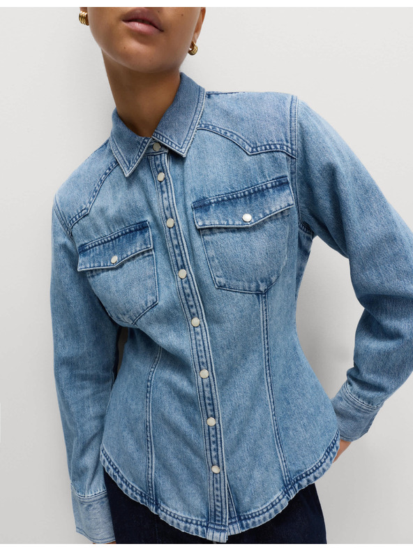 Marks & Spencer Kavbojska jeans srajca Marks & Spencer mornarsko modra