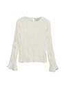 Marks & Spencer Čipkasta teksturirana bluza z okroglim izrezom Marks & Spencer smetanova