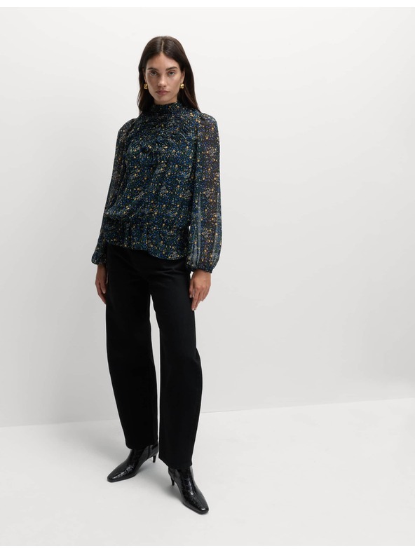 Marks & Spencer Cvetlična bluza z dolgimi rokavi Marks & Spencer črna