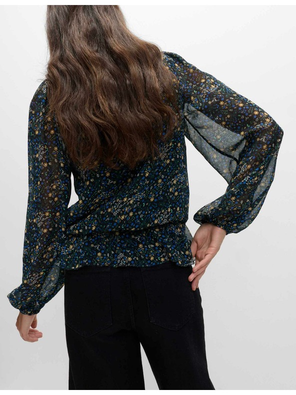 Marks & Spencer Cvetlična bluza z dolgimi rokavi Marks & Spencer črna