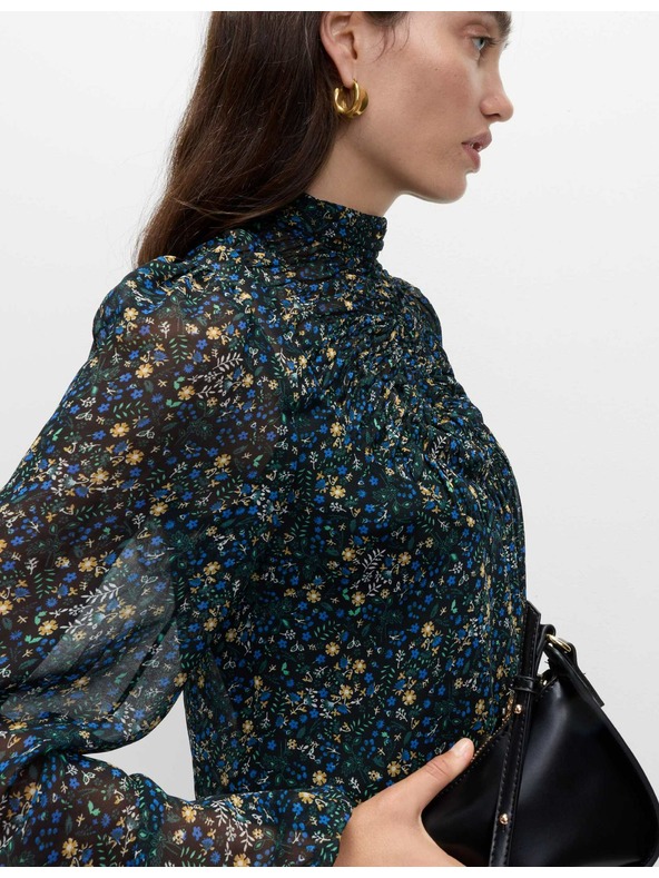 Marks & Spencer Cvetlična bluza z dolgimi rokavi Marks & Spencer črna